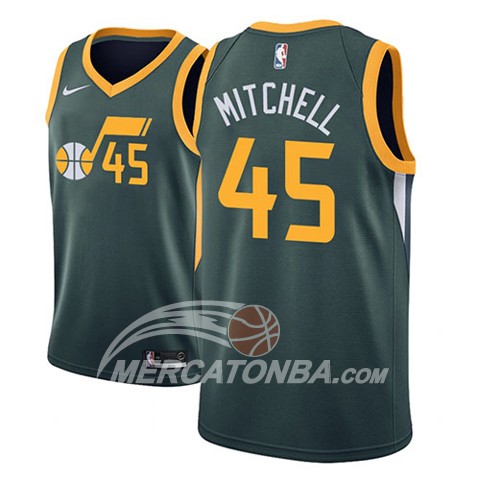 Maglia NBA Utah Jazz Donovan Mitchell Earned 2018-19 Verde